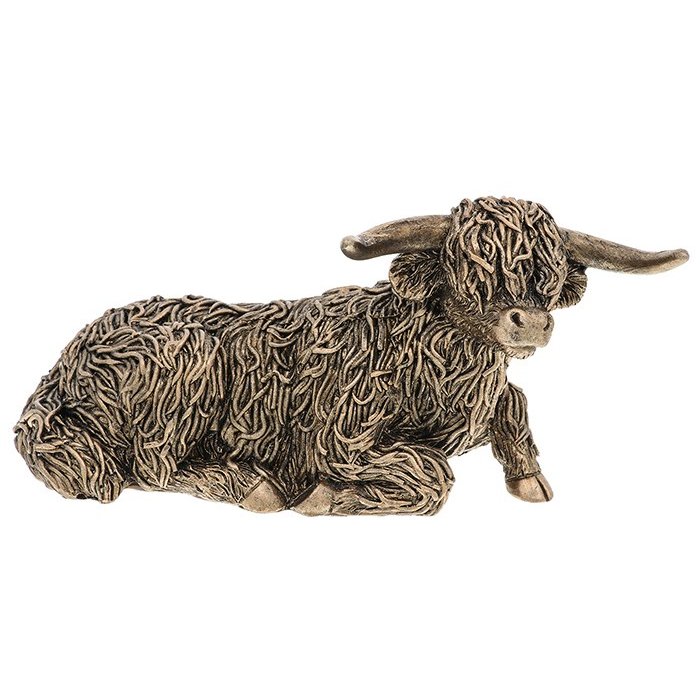 Joe Davies Bronze Highland Cow Lying