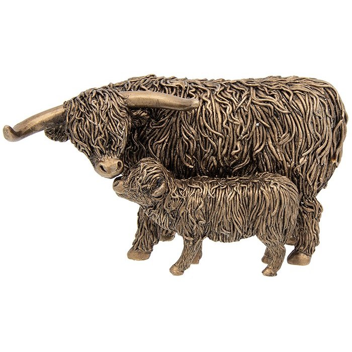 Joe Davies Bronze Highland Cow & Calf Small