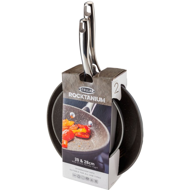Stellar 2 Piece Rocktanium Frypan Set in packaging