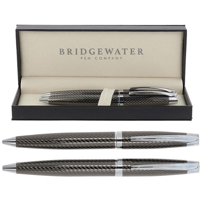 Bridgewater Pens Lancaster Gunmetal & Chrome Ball Pen Set