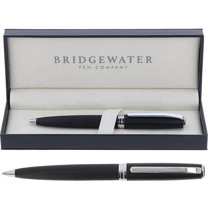 Bridgewater Pens Stirling Matt Black & Chrome Ball Pen