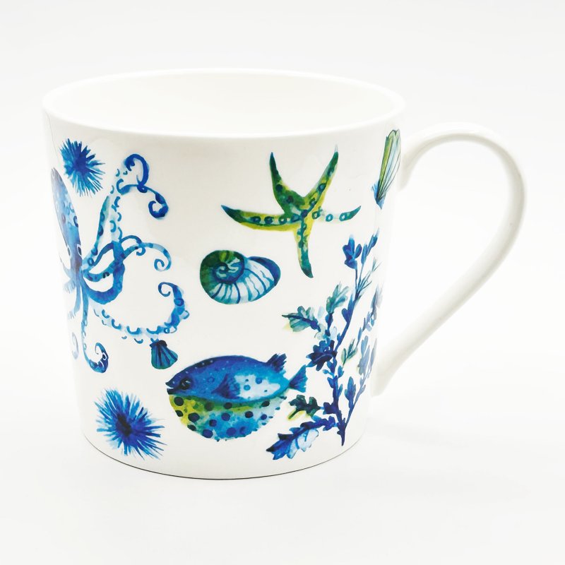 Just Mugs Just Mugs Sea Creature Blue Puffer Fish Dorset Mug