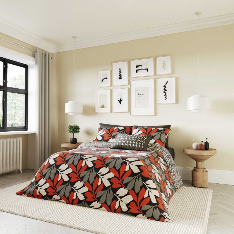 Helena Springfield Otto Duvet Cover Set Scarlet & Natural