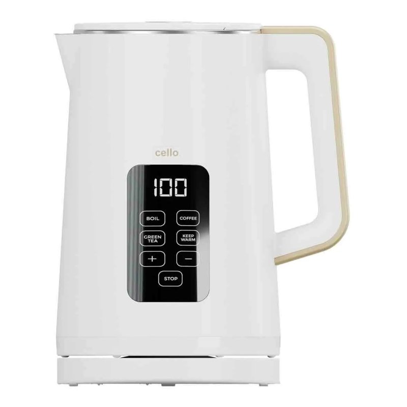 Cello White Digital Kettle With Touch Panel