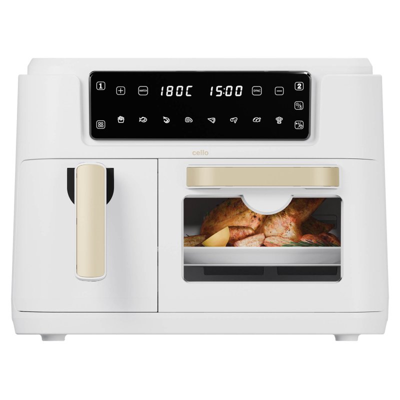 Cello White Dual Zone Air Fryer With Oven