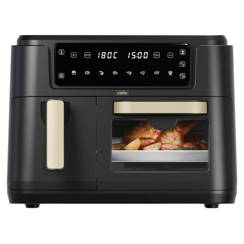 Cello Black Dual Zone Air Fryer With Oven