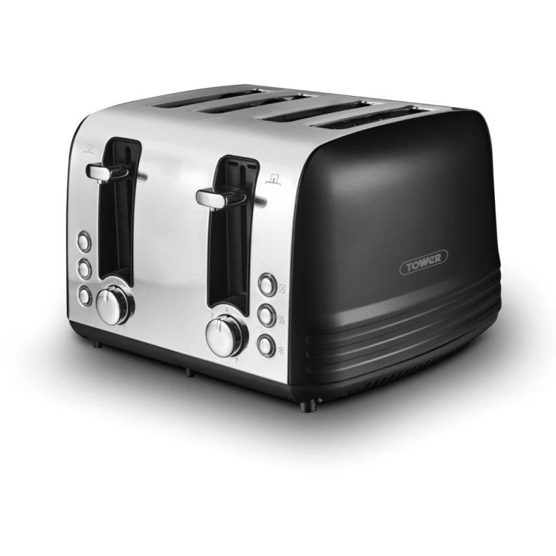 Tower Ash 4 Slice Toaster Black