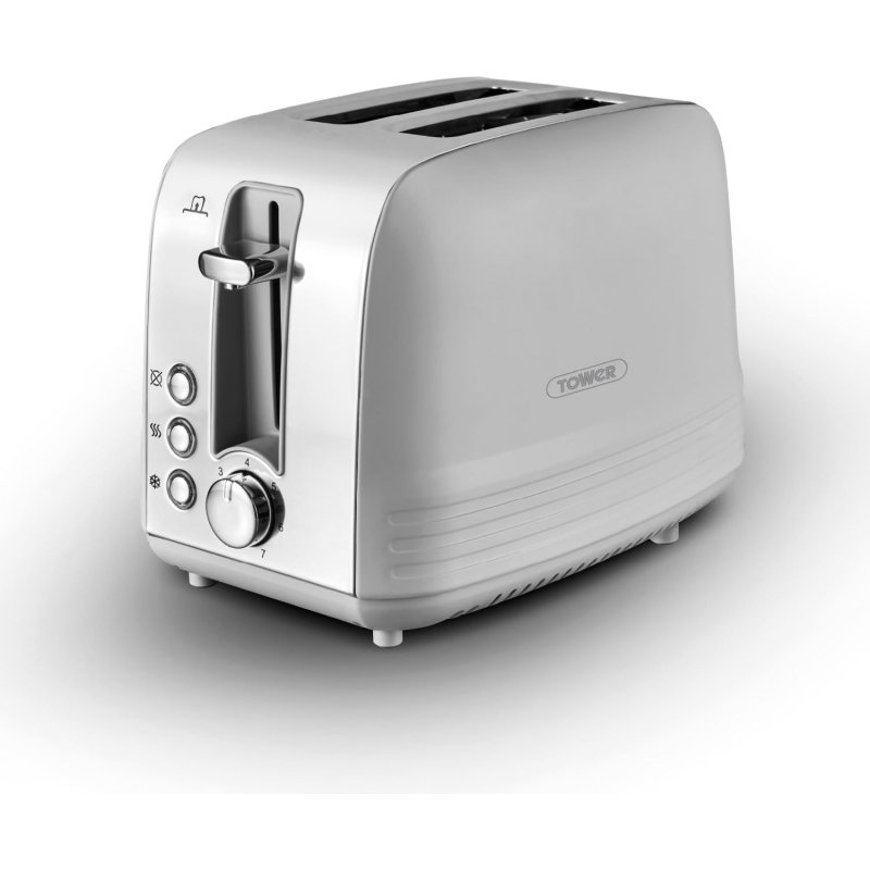 Tower Ash 2 Slice Toaster Grey