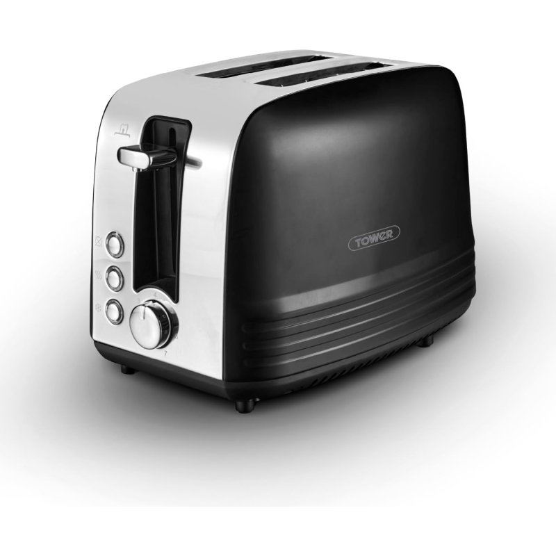 Tower Ash 2 Slice Toaster Black