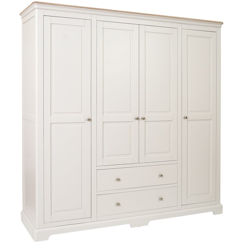 Broadway Quadrouple Wardrobe In Grey Mist on a white background