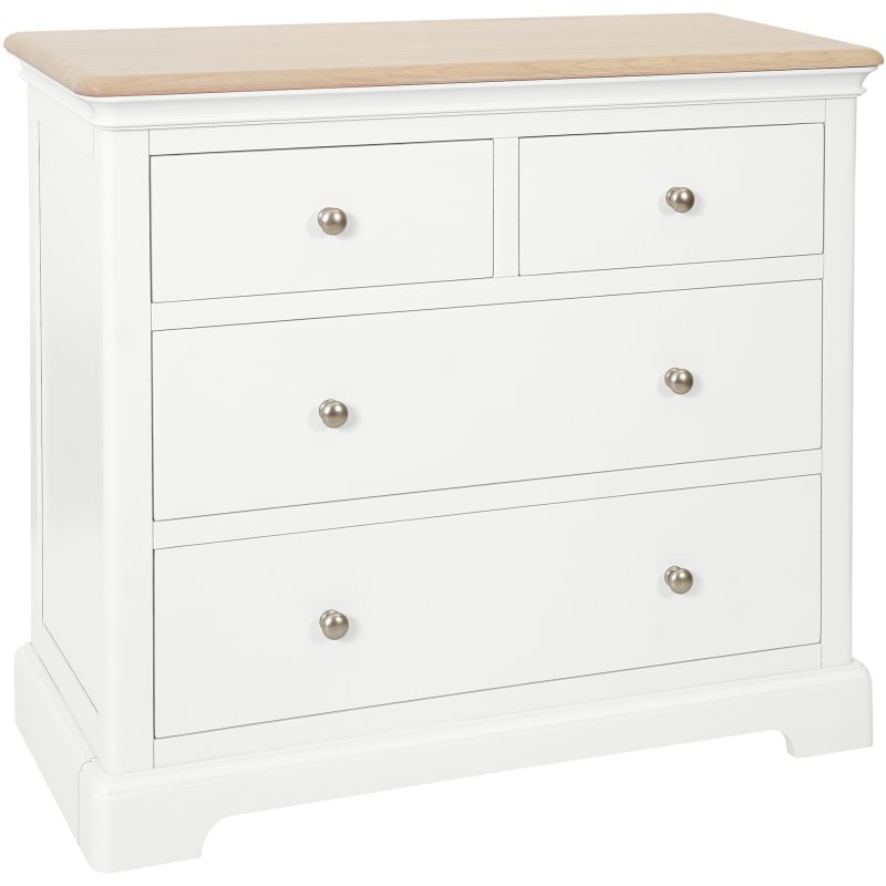 Broadway 2 Over 2 Drawer Chest In White on a white background