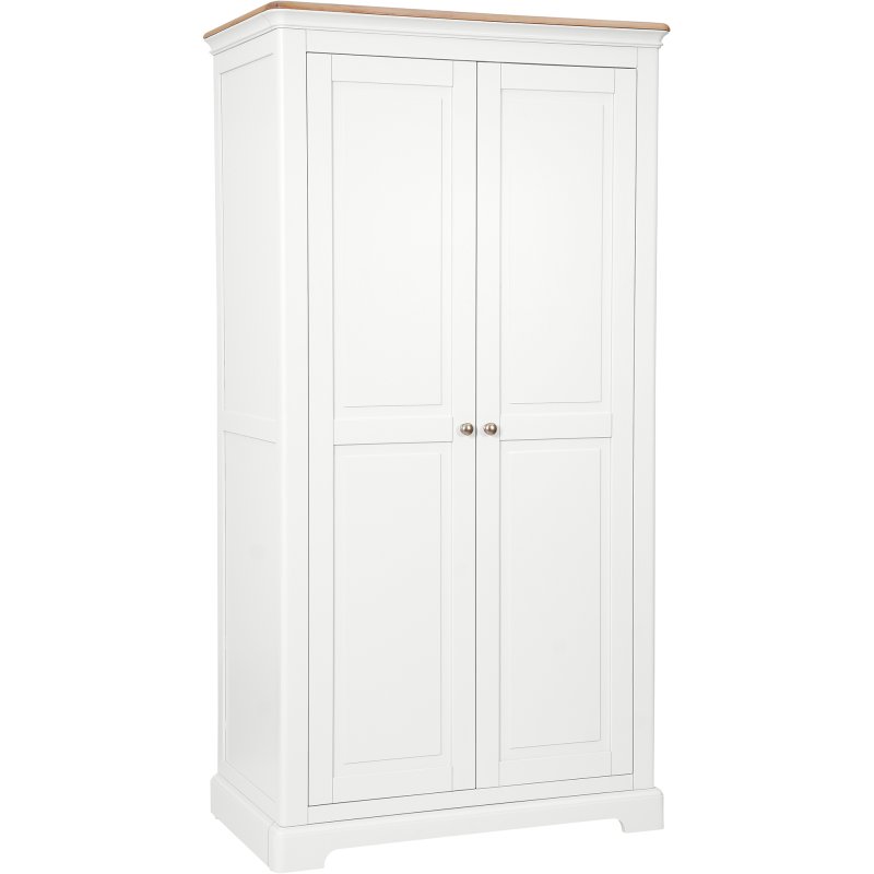 Broadway Double Wardrobe In White on a white background