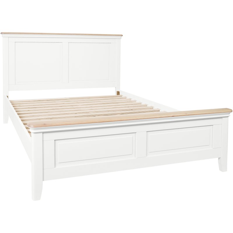 Broadway High Foot End Bed Frame In White on a white background