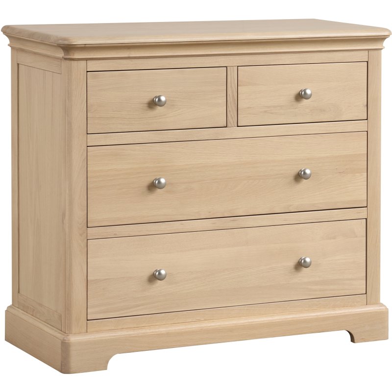 Broadway 2 Over 2 Drawer Chest In Oak on a white background