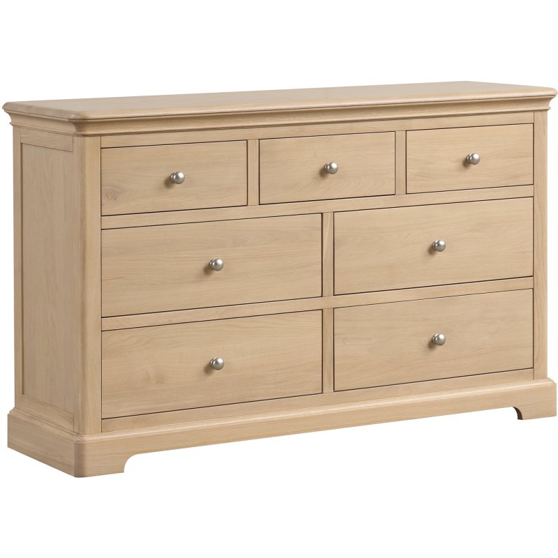 Broadway 3 Over 4 Drawer Chest In Oak on a white background