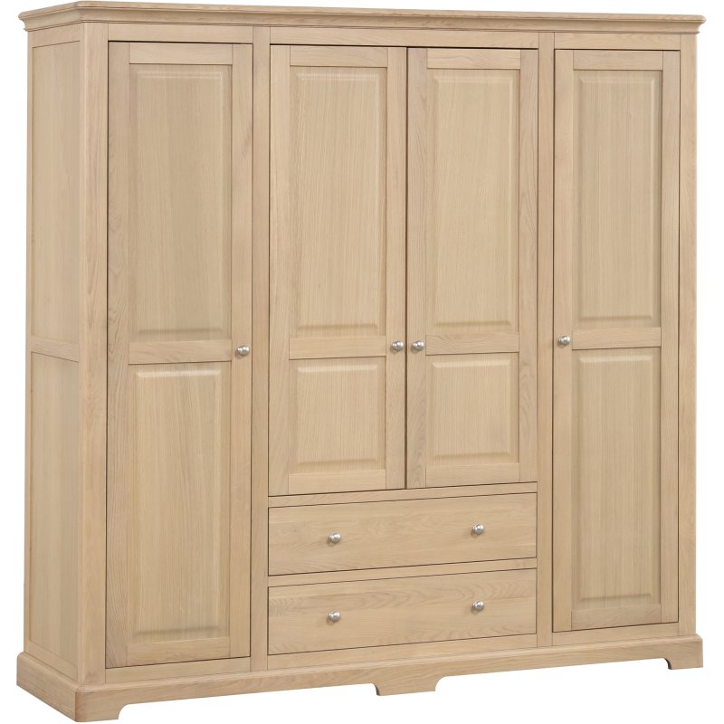 Broadway Quadrouble Wardrobe In Oak on a white background