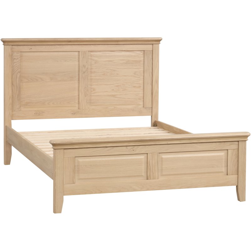 Broadway High Foot End Bed Frame In Oak on a white background