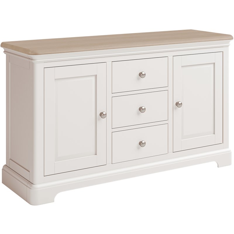 Broadway 2 Door 3 Drawer Sideboard In Grey Mist on a white background