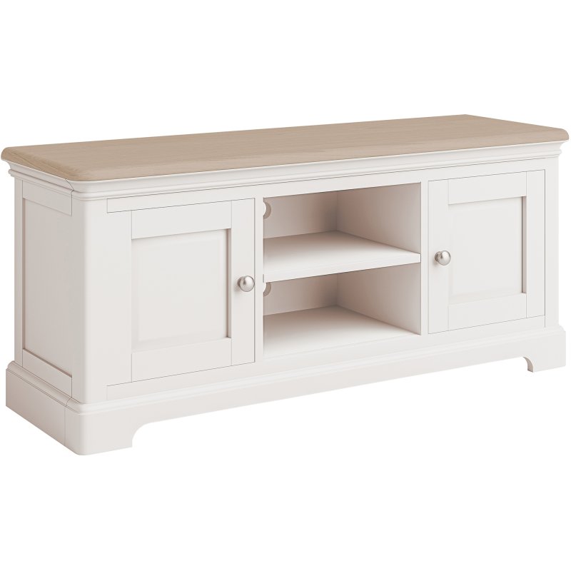 Broadway Large TV Unit In Grey Mist on a white background