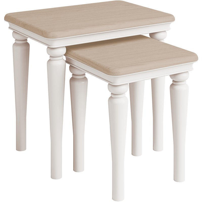 Broadway Nest Of 2 Tables In Grey Mist on a white background