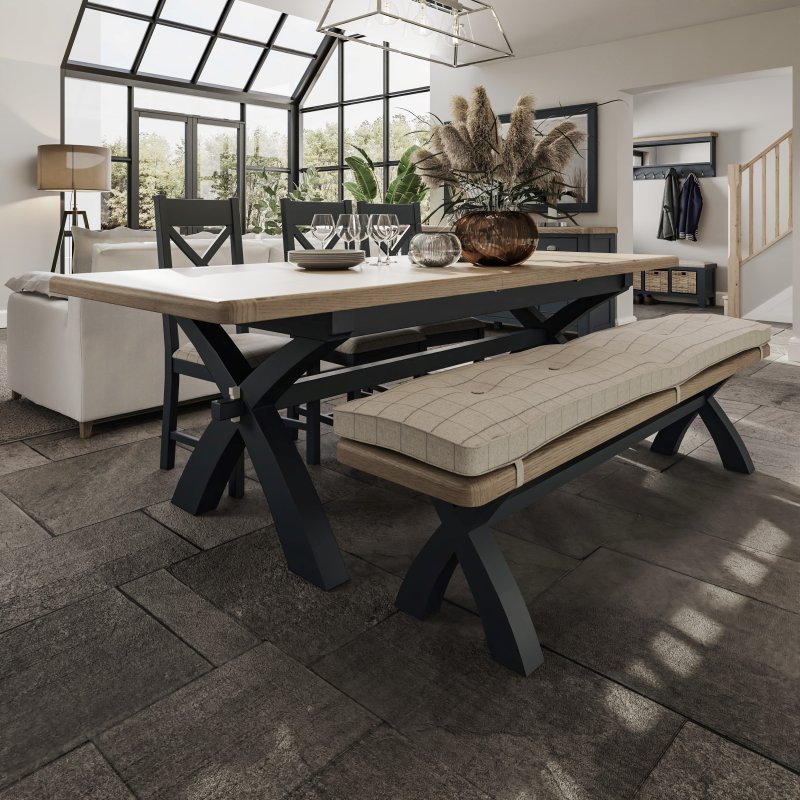 Heritage Editions Blue 2m Crossed Leg Extending Dining Table lifestyle image