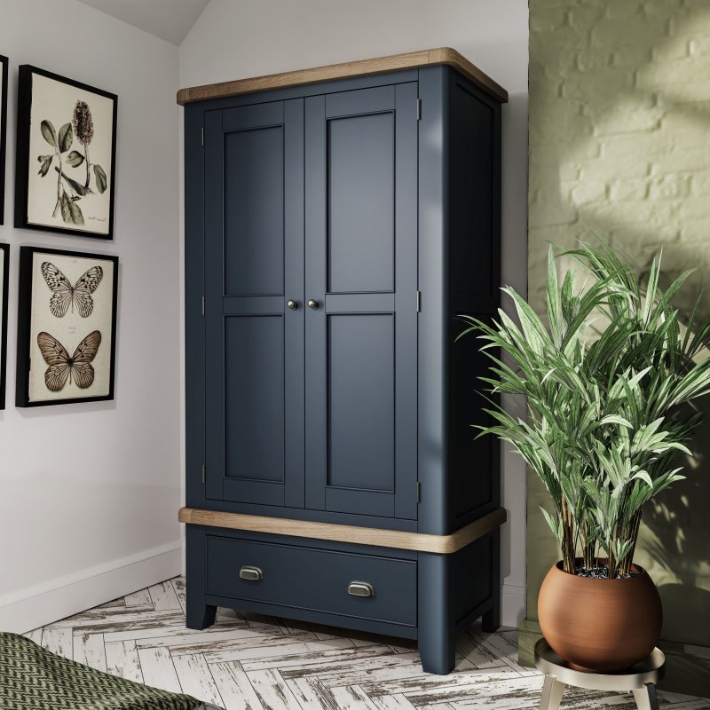 Heritage Editions Blue 2 Door Wardrobe lifestyle image