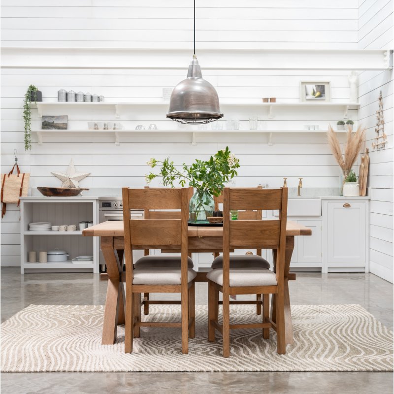 Manor Oak 1.5m Extending Cross Leg Dining Table