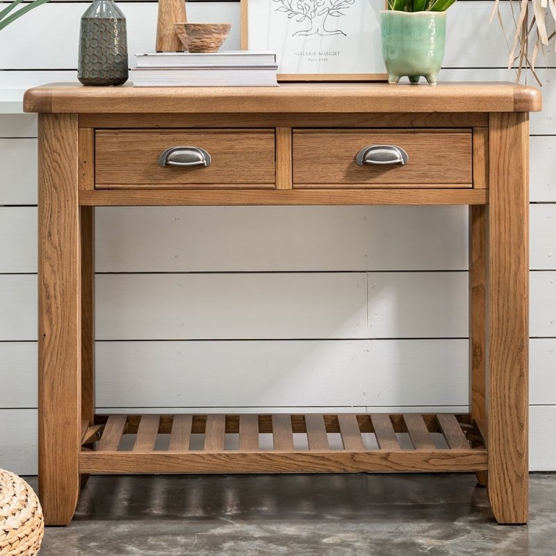 Manor Oak Console Table lifestyle image