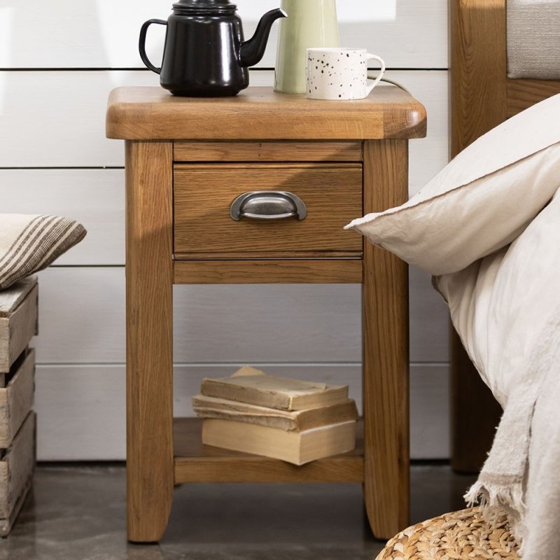 Manor Oak Bedside Cabinet lifestyle image