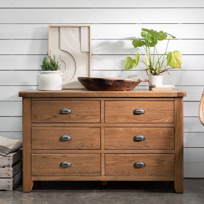 Manor Oak 6 Drawer Chest lifestyle image