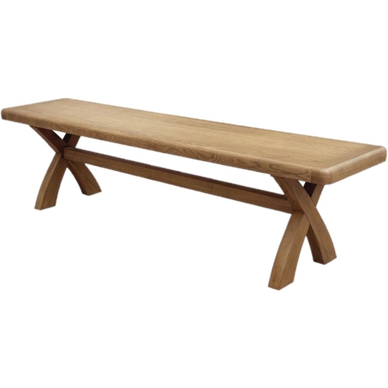 Manor Oak 2m Dining Bench on a white background