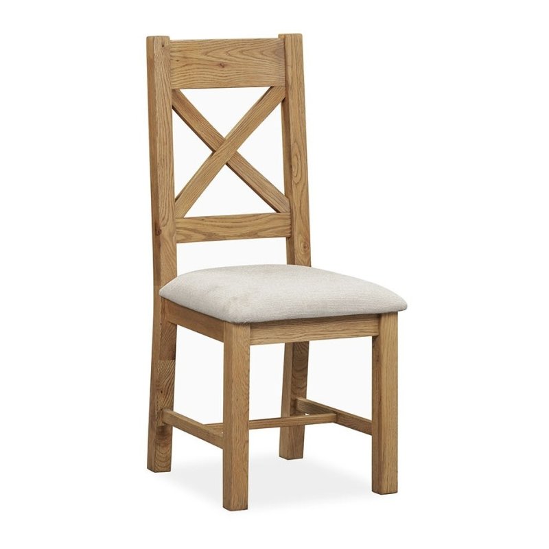 Manor Oak Cross Back Dining Chair on a white background
