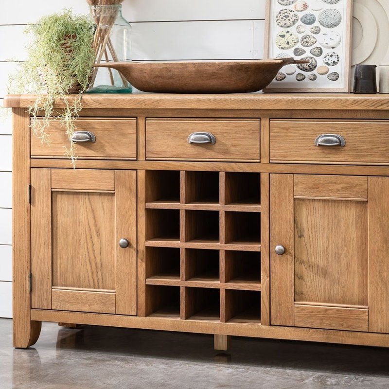 Manor Oak Wide Sideboard lifestyle image