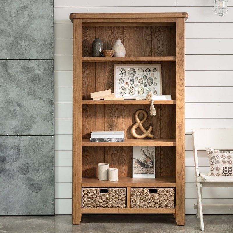 Manor Oak Large Bookcase lifestyle image