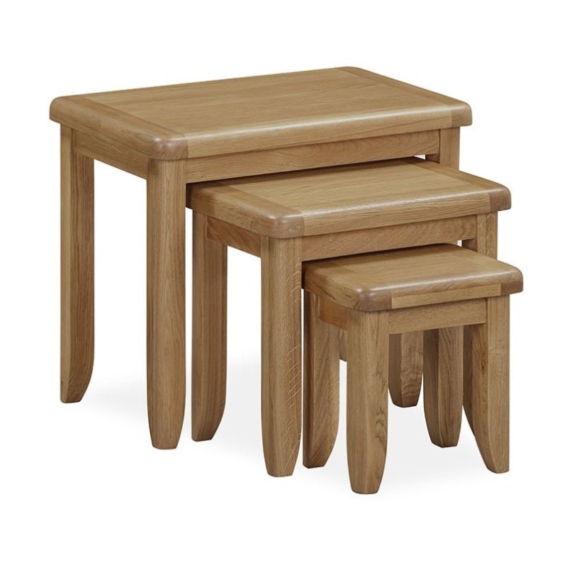 Manor Oak Nest Of Tables on a white background