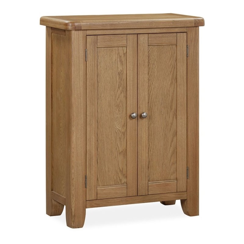 Manor Oak Shoe Cupboard on a white background