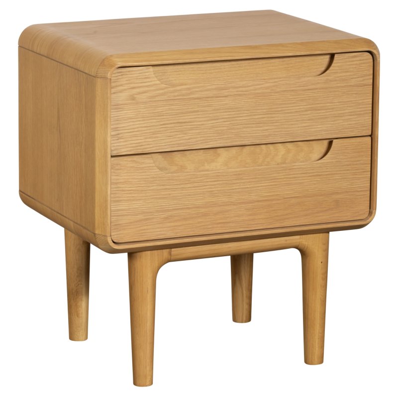 G Plan Winchester 2 Drawer Bedside Table on a white background