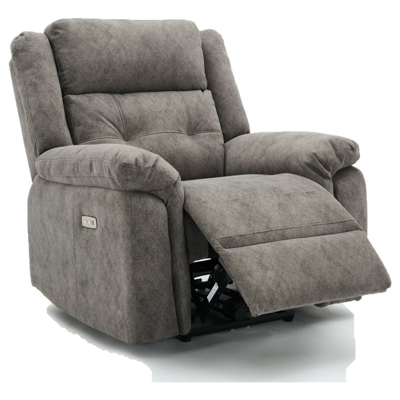Rushden Power Recliner Chair In Grey on a white background