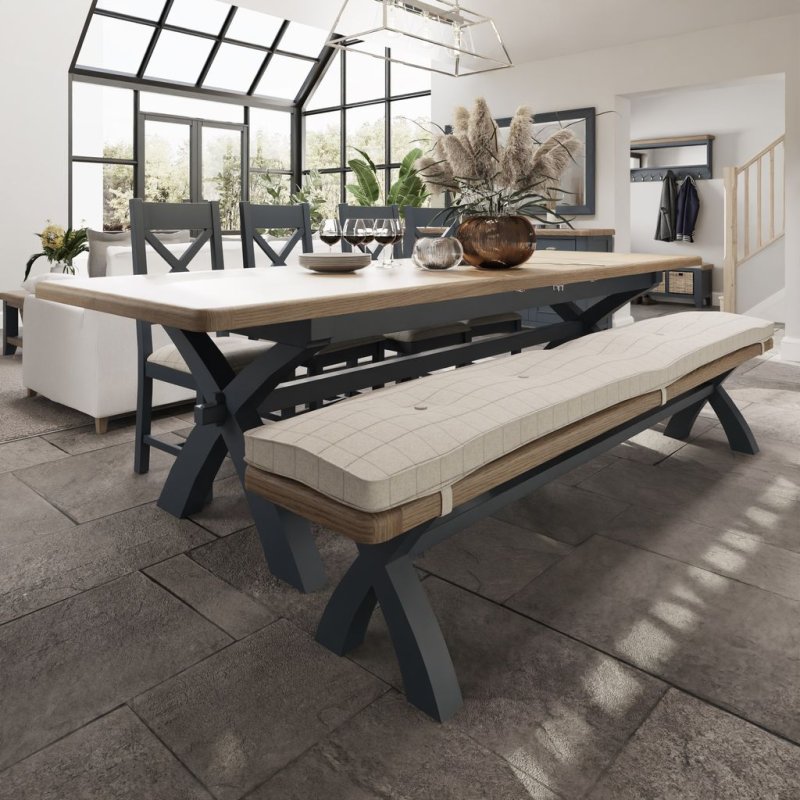 Heritage Editions Blue 2.5m Cross Legged Dining Table lifestyle image