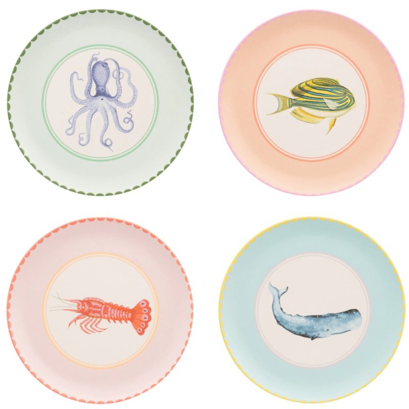 Yvonne Ellen Set Of 4 Melamine Side Plates