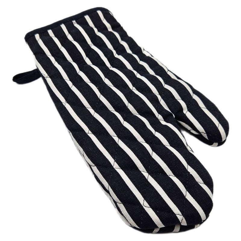 Butchers Stripe Navy Single Oven Glove