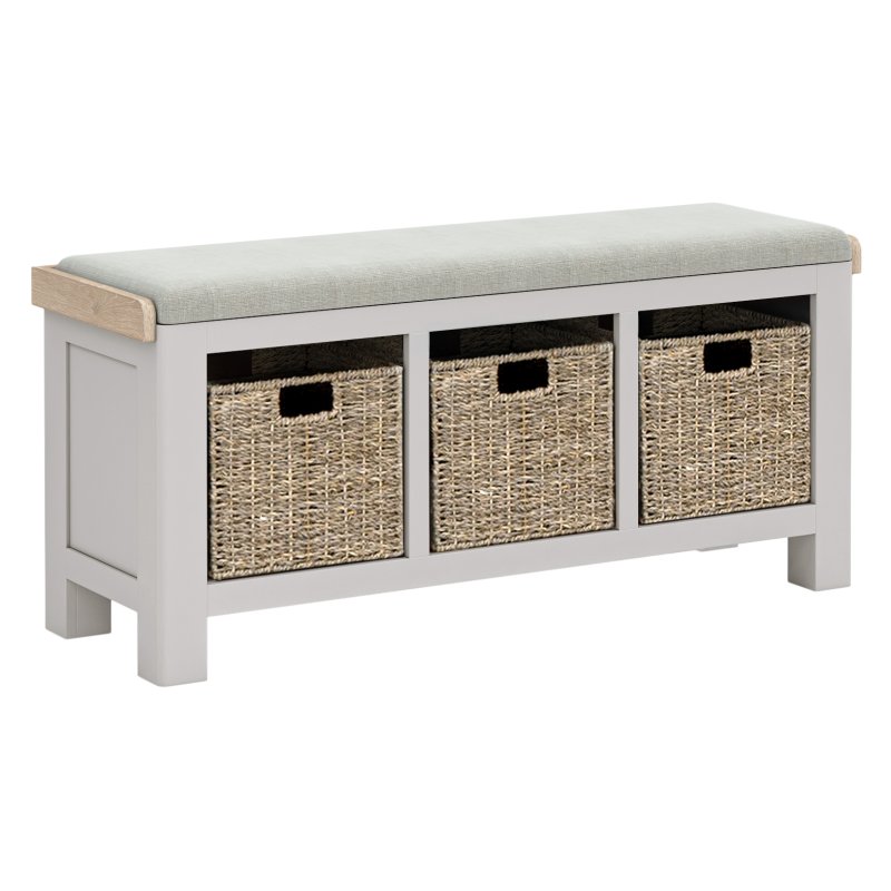 Thornham Storage Bench With Beige Cushion on a white background