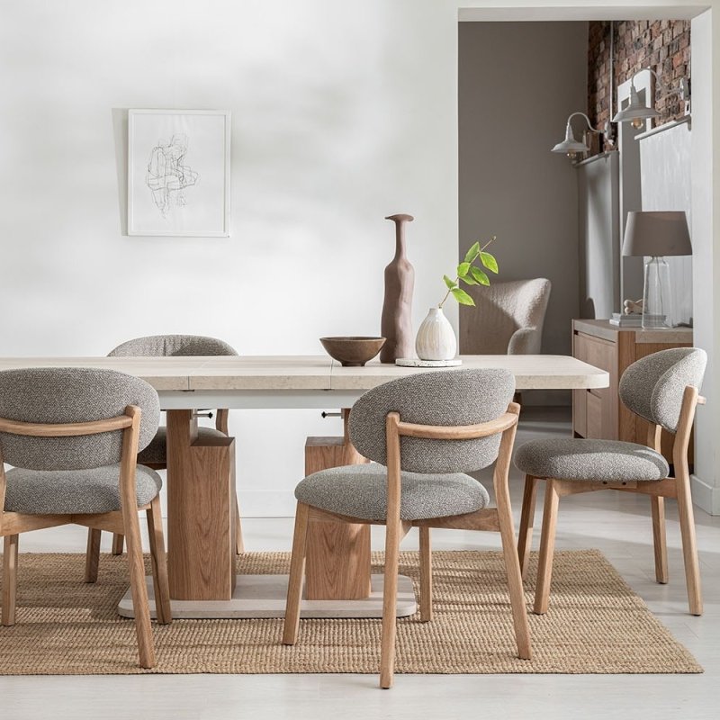 Arlo 1.6m Extending Dining Table & 6 Leo Chairs lifestyle image