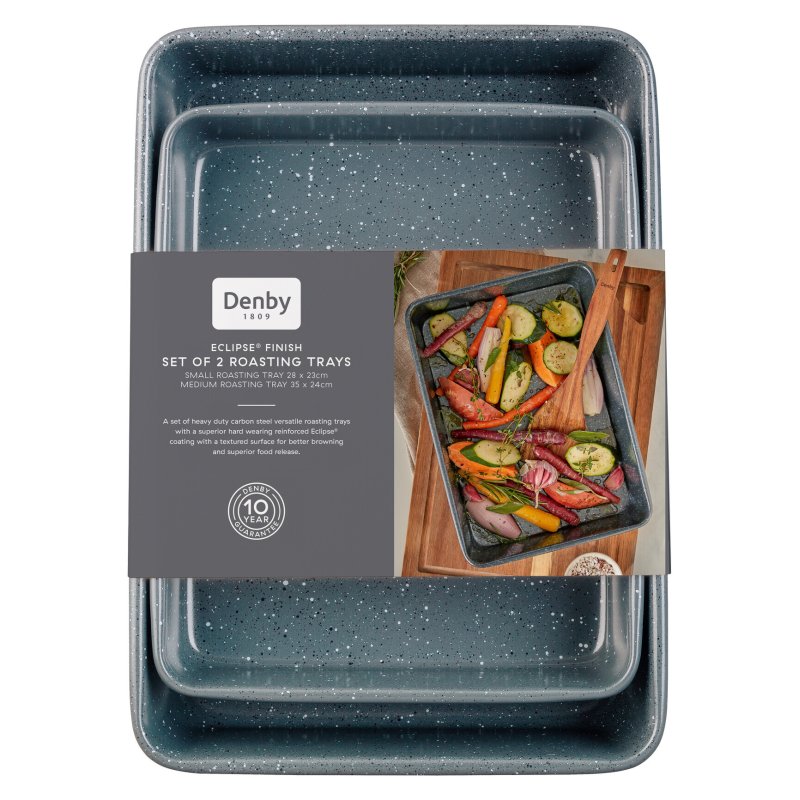 Denby Eclipse Set Of 2 Roasting Trays