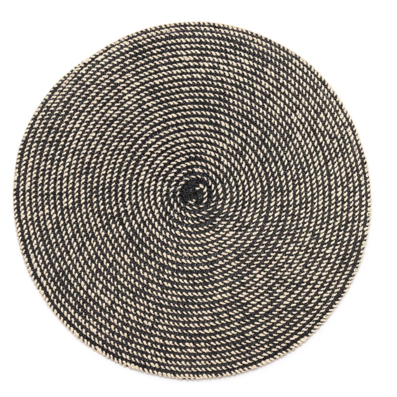 Denby Black Cotton Round Set Of 4 Placemats
