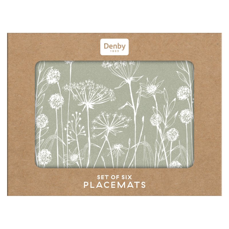 Denby Wild Flowers Set Of 6 Placemats in box