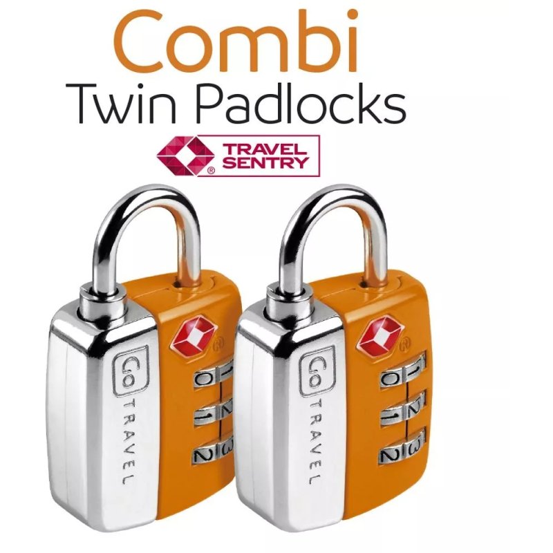 Go Travel Combi Twin Padlocks TSA Orange