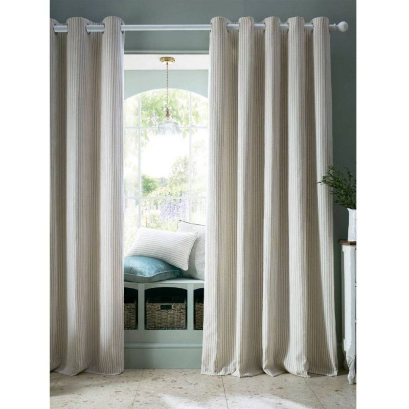 Laura Ashley Laura Ashley Cornish Stripe Natural Curtains