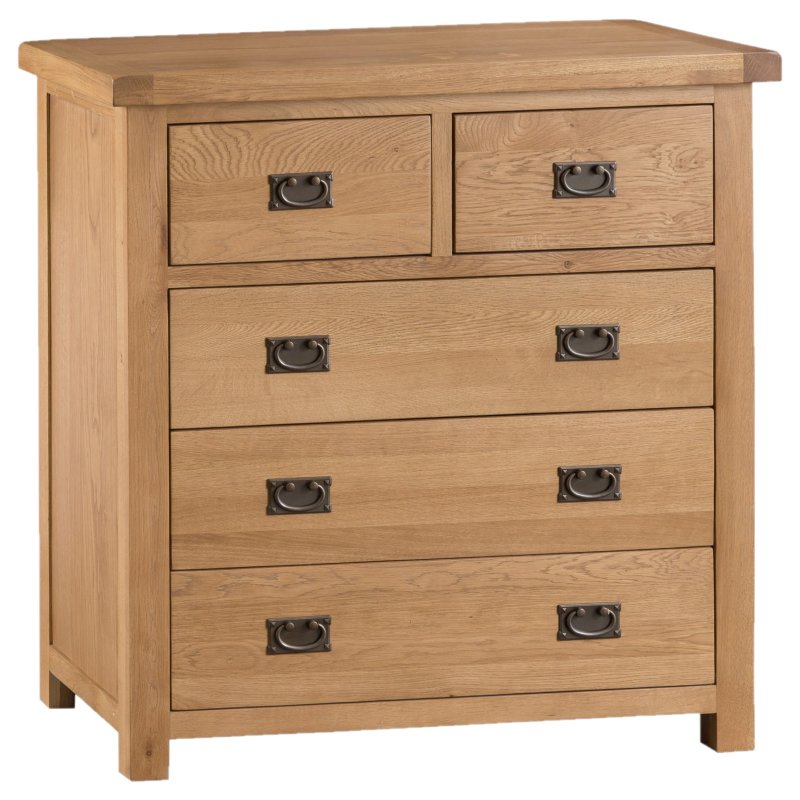 Norfolk Oak 2 Over 3 Chest Of Drawers on a white background