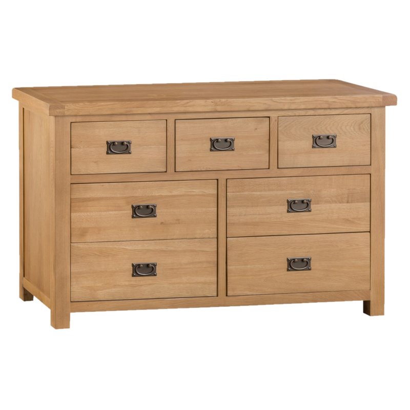 Norfolk Oak 3 Over 4 Chest Of Drawers on a white background
